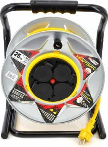 AWTools przedłużacz bęben metalowy żółty Heavy Duty 25m 3x1,5 mm 16A, 3680W, IP44 Neopren (AW70258) 2