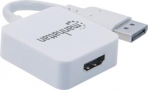Adapter AV Manhattan DisplayPort - HDMI biały (152648) 2