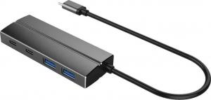 HUB USB PremiumCord 2x USB 3.1 Gen2 czarny 1