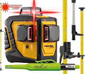 Nivel system laser krzyżowy 360 stopni CL3D + tyczka LP-32 (CL3D-LP-32) 1