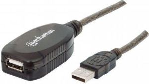 Kabel USB Manhattan USB-A - USB-A 10 m Czarny (150248) 1