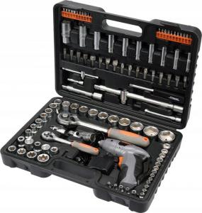 Zestaw narzędzi Sthor zestaw kluczy 109 elementów 1/2", 1/4" + wkrętak akumulatorowy (58695) 1