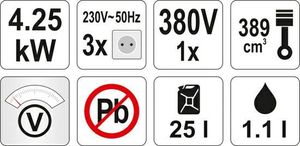 Agregat Yato 5500 W 3-fazowy 2