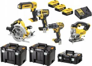 Zestaw elektronarzędzi Dewalt zestaw combo 18V DCD791+DCF887+DCL050+DCS570+DCS331 3x4,0Ah 2xTSTAK VI & II (DCK523P3T-QW) 1