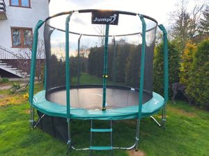 Trampolina ogrodowa Jumpi ogrodowa Maxy Comfort z siatką wewnętrzną 12.5 FT 374 cm zielona 3