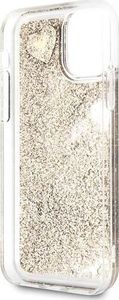 Guess Guess Hard Case do iPhone 11 Pro złoty/Glitter Hearts 4