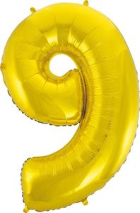 GoDan Balon foliowy cyfra "9" złota, 85cm 1