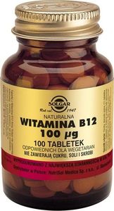Solgar SOLGAR Witamina B12 naturalna tabl. 0,1mg 1