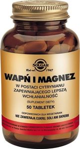 Solgar SOLGAR Wapń i Magnez w post.cytrynianu 50t 1