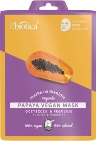 Lbiotica  Maseczka do twarzy Vegan Mask Papaya oczyszczająca 23ml 1