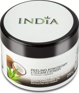 India Cosmetics Peeling Kokosowy zolejem z konopi 250 g 1