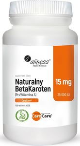 MEDICALINE Aliness, Naturalny Beta Karoten, 15mg, 100 tabletek 1