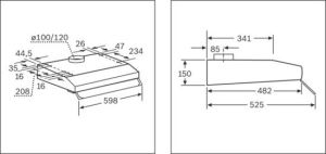 Okap Bosch Okap Podszafkowy Bosch DHU662B (Biały 360m3/h 600mm) 2