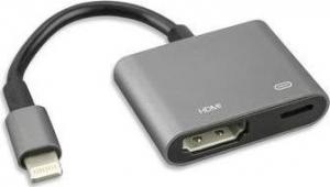 Adapter USB 4smarts Lightning - HDMI + Lightning Czarny  (MP468663) 1