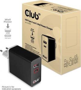 Ładowarka Club 3D CAC-1902EU 1x USB-A 1x USB-C 3 A (CAC-1902EU) 1