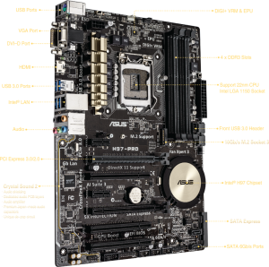 Płyta główna Asus H97-PRO /H97/SATA3/SE/M.2/USB3/PCIe3.0/1150/ATX (H97-PRO) 3