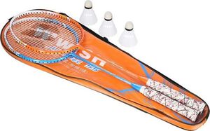 WISH ALUMTEC 55K ZESTAW RAKIET DO BADMINTONA NIEBIESKI+POMARAŃCZOWY + LOTKI 3 SZT WISH uniwersalny 6