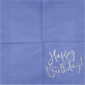 Party Deco Serwetki urodzinowe granatowe Happy Birthday - 33 cm - 20 szt. uniwersalny 2