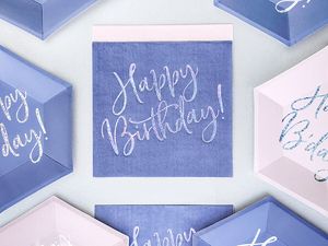 Party Deco Serwetki urodzinowe granatowe Happy Birthday - 33 cm - 20 szt. uniwersalny 3