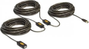 Kabel USB Delock USB-A - USB-A 30 m Czarny (83453) 1