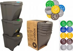 Kosz na śmieci Prosperplast Sortibox do segregacji 3 x 25L szary (IKWB25S3-405U) 2