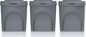 Kosz na śmieci Prosperplast Sortibox do segregacji 3 x 25L szary (IKWB25S3-405U) 3