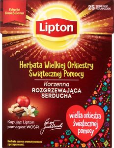 Lipton LIPTON_Herbata Wielkiej Orkiestry Świątecznej Pomocy herbata czarna aromatyzowana z przyprawami Korzenna 25 torebek 37,5g 1