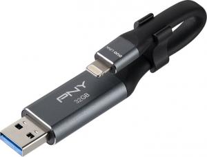 Pendrive PNY Duo-Link 3.0 On-the-Go 32GB (P-FDI32GLA02GC-RB) 1
