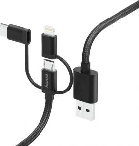 Kabel USB Hama microUSB - Lightning 1.5 m Czarny (001833040000) 1