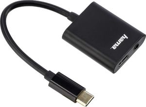 Adapter USB Hama USB-C - Jack 3.5mm + USB-C Czarny  (001357480000) 1