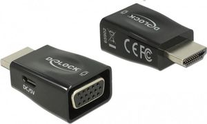 Adapter AV Delock HDMI - D-Sub (VGA) czarny (65902) 1