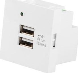 Lanberg GNIAZDO 45X45 230V ŁADOWARKA 2XUSB 2.1A BIAŁE LANBERG 2