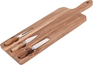 Deska do krojenia Excellent Houseware do serwowania drewniana z nożami 42x15.5cm 1