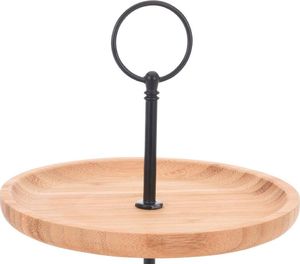 Excellent Houseware Patera 2-piętrowa na ciastka ciasto drewniana uniwersalny 3