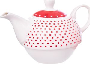 Orion Filiżanka z czajniczkiem do herbaty Kropki Serca 340ml  (127283) 3