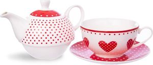 Orion Filiżanka z czajniczkiem do herbaty Kropki Serca 340ml  (127283) 4