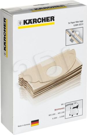Worek do odkurzacza Karcher Papierowe torebki filtracyjne 5 sztuk (6.904-322.0) 2