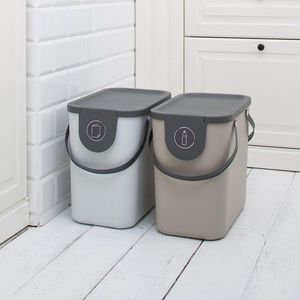 Kosz na śmieci Rotho do segregacji uchylny 25L beżowy (1024907422) 4