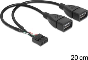 Delock USB zew. - USB wew., 0.2m, Czarny (83292) 1