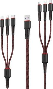 Kabel USB Remax USB-A - 4x USB-C + 2x Lightning 1 m Czerwony (74496-uniw) 1