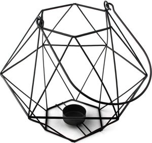Mondex Świecznik latarnia LAMPION metalowy czarny loft uniwersalny 1