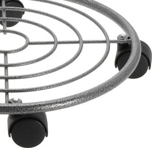 ProGarden Podstawka pod donicę na kółkach okrągła metalowa 2