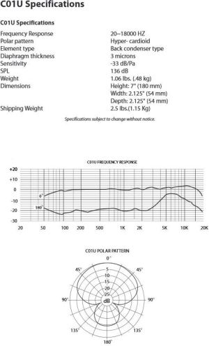 Mikrofon Samson C01U USB Studyjny mikrofon pojemnościowy + Cakewalk Sonar LE (SAC01UCW) 9