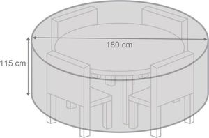 ProGarden Pokrowiec na stół ogrodowy fi 180cm wys. 115cm 3