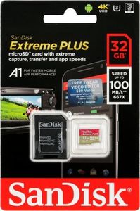 Karta SanDisk Extreme Plus MicroSDHC 32 GB Class 10 UHS-I A1 V30 (SDSQXBG-032G-GN6MA) 1