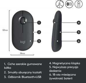 Mysz Logitech M350 Pebble Graphite (910-005718) 8