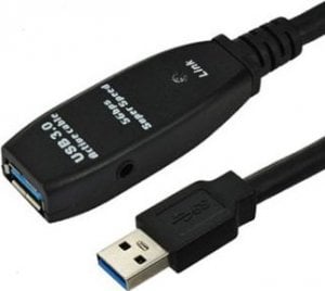 Kabel USB MicroConnect USB-A - USB-A 10 m Czarny (USB3.0AAF10A) 1