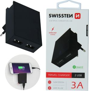 Ładowarka Swissten 2x USB-A 3 A (22031000) 2