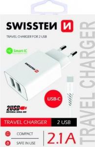 Ładowarka Swissten 2x USB-A 2.1 A (22053000) 2
