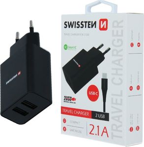 Ładowarka Swissten 2x USB-A 2.1 A (22054000) 1